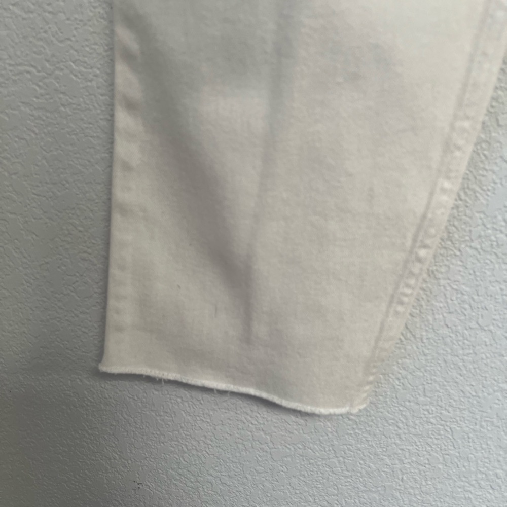 Hollister Ultra High Rise Vintage Straight Jeans Cream White Raw Hem Size 5L W27 - Picture 3 of 7